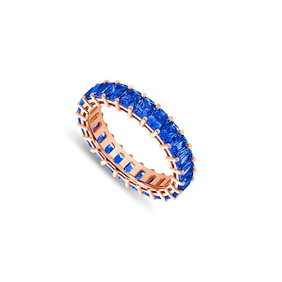 Luna Blue Sapphire Eternity Ring (Emerald Cut)