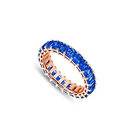 Luna Blue Sapphire Eternity Ring (Emerald Cut)
