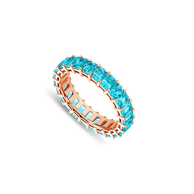 Luna Aquamarine Eternity Ring (Emerald Cut)
