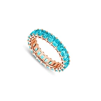 Luna Aquamarine Eternity Ring (Emerald Cut)