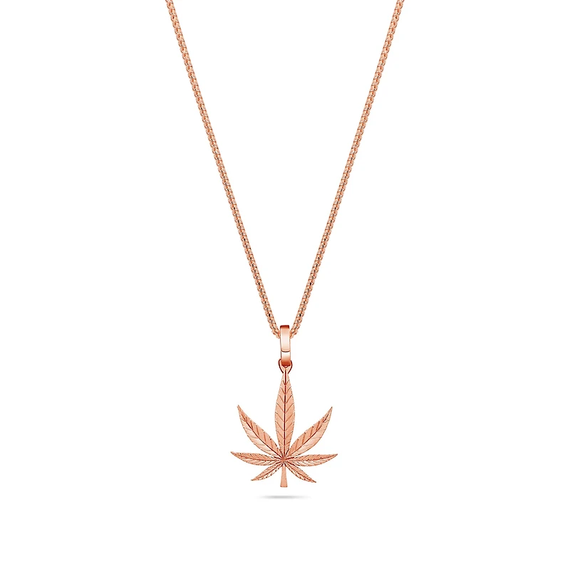 Micro Cannabis Leaf Piece (Solid Gold)