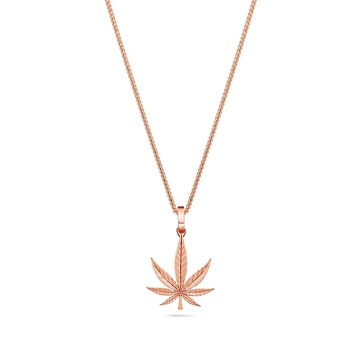 Micro Cannabis Leaf Piece (Solid Gold)