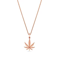 Micro Cannabis Leaf Piece (Solid Gold)