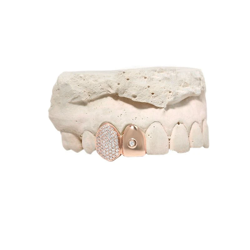 Diamond Grill Cap (Partially Iced w/ Stud, Double)