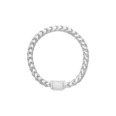 Gold Franco Bracelet (6.5mm, Diamond Clasp)