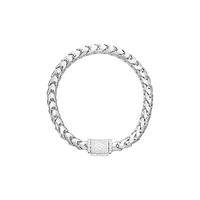 Gold Franco Bracelet (6.5mm, Diamond Clasp)