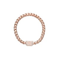 Gold Franco Bracelet (6.5mm, Diamond Clasp)