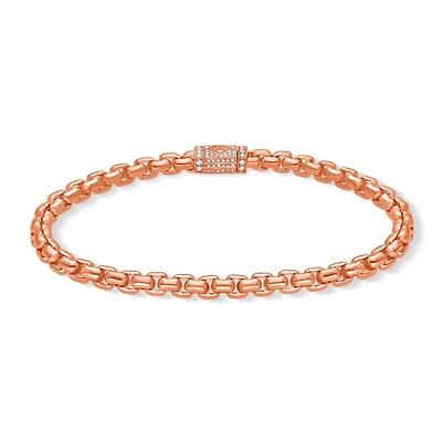 Gold Moon Link Bracelet (5mm, Diamond Clasp)