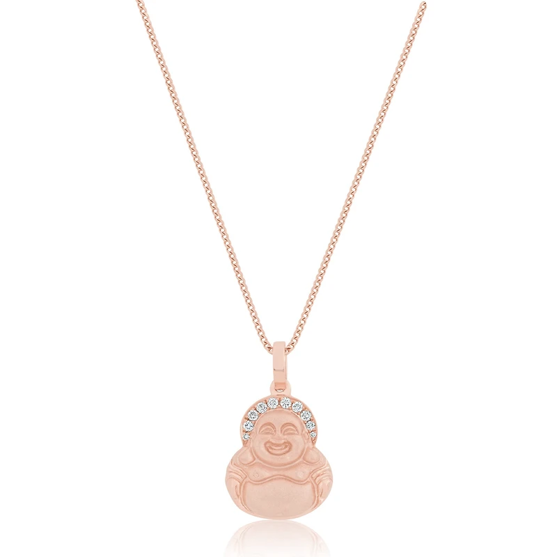 Micro Laughing Buddha Piece (Diamond Halo)
