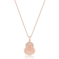 Micro Laughing Buddha Piece (Diamond Halo)