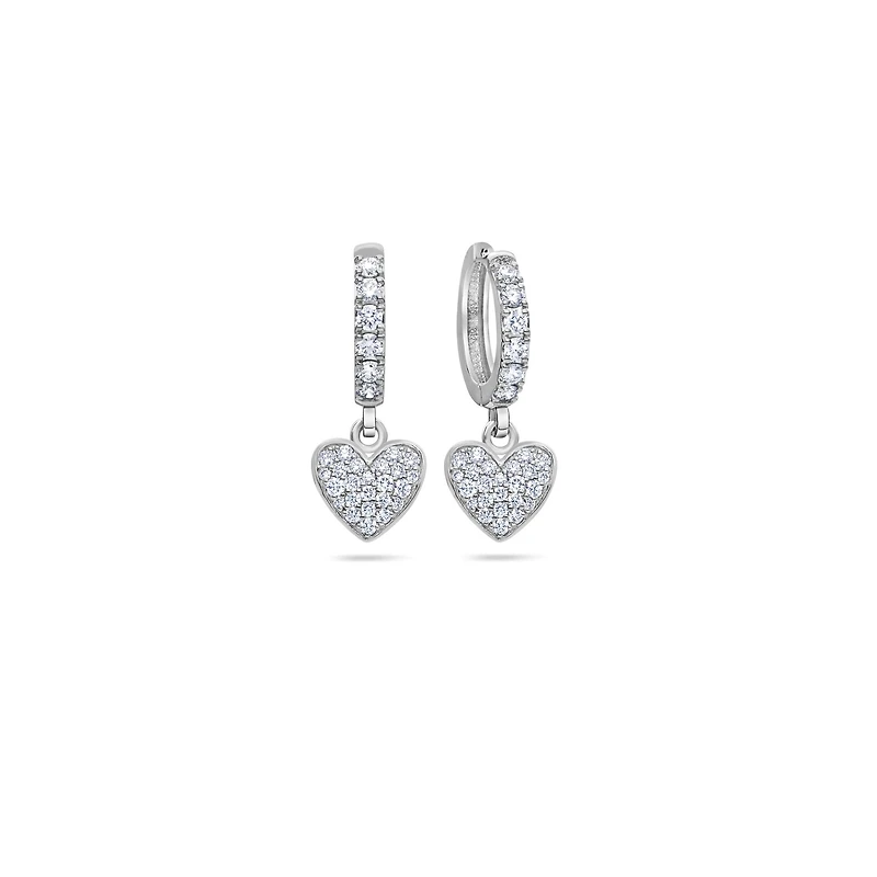 Pico Hanging Heart Hoop Earrings