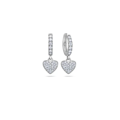 Pico Hanging Heart Hoop Earrings