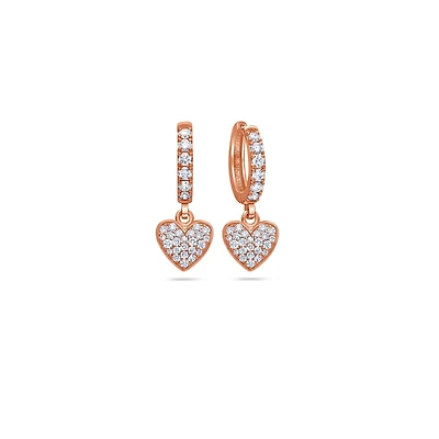 Pico Hanging Heart Hoop Earrings