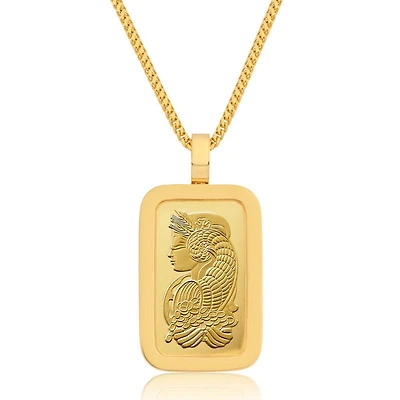 Standard 1oz. Suisse Gold Bar (Lady Fortuna, Solid Bezel)