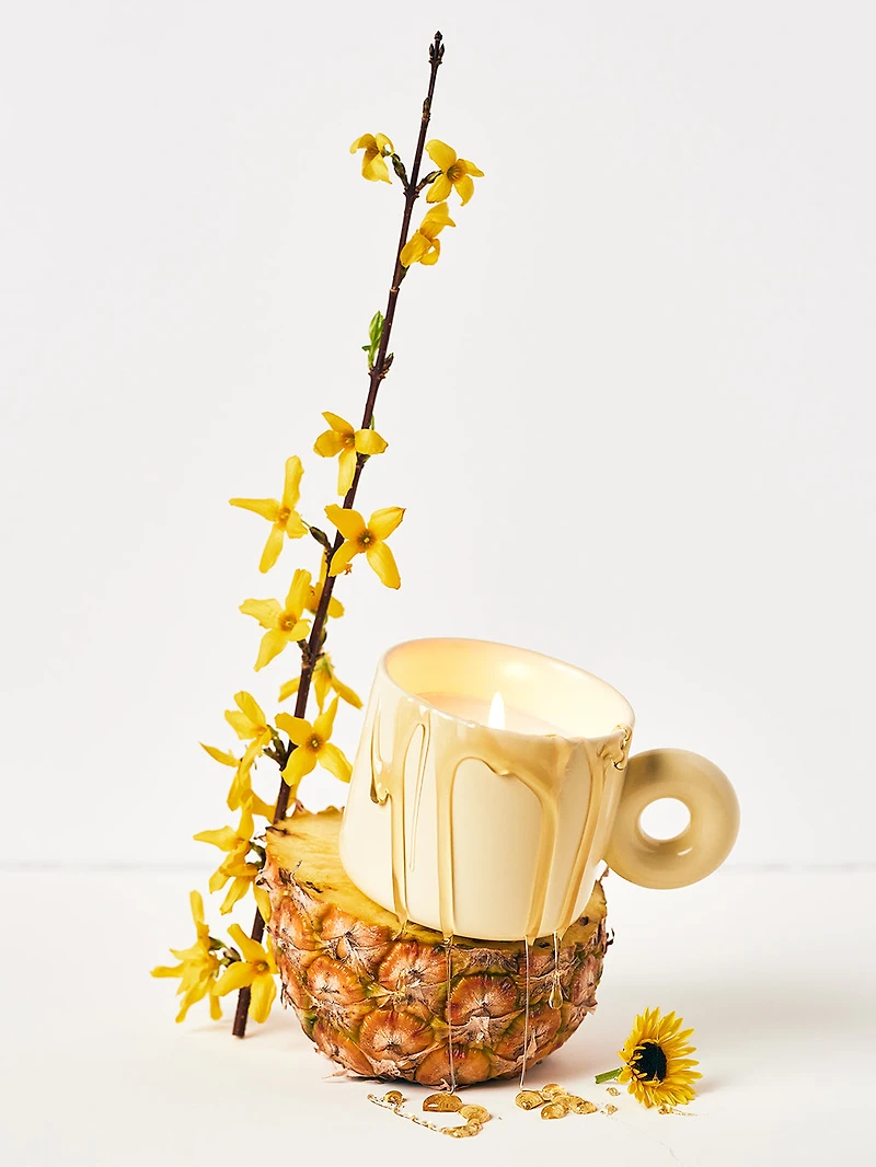 Yellow candle cup – Pineapple & honey