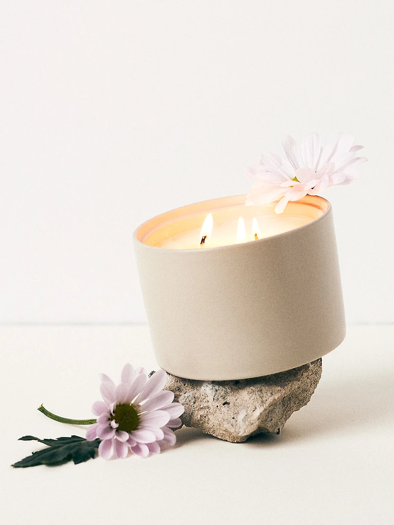 Bougie pot écru – Jasmin & narcisse