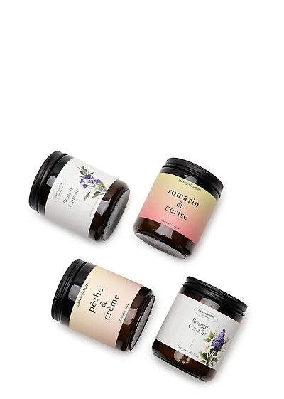 Ensemble cadeau - 4 bougies 1 mèche