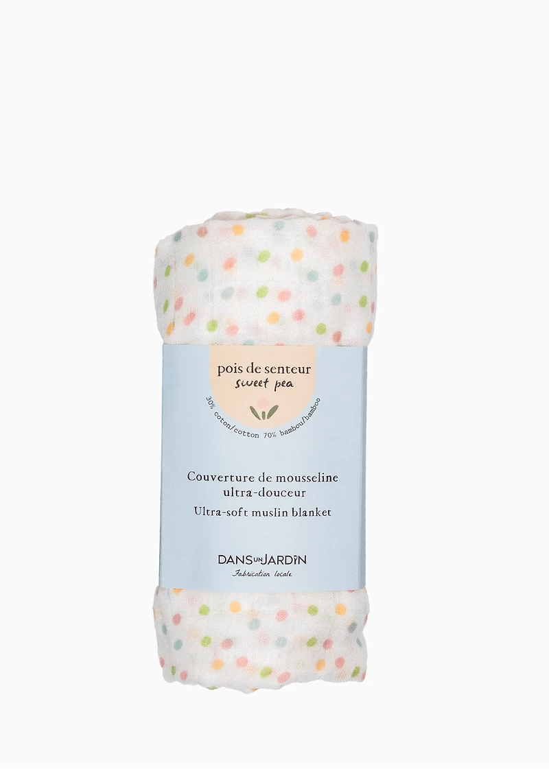 Couverture de mousseline ultra-douceur - POIS DE SENTEUR