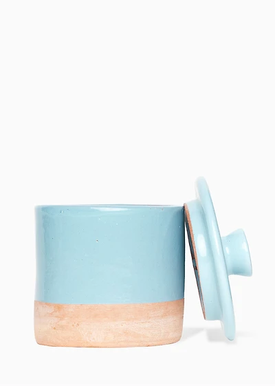 Bougie en poterie 1 mèche - AVERSE DE PLUIE + PALMIER
