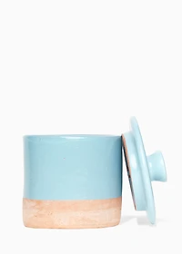 Bougie en poterie 1 mèche - AVERSE DE PLUIE + PALMIER