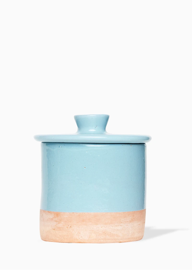 Bougie en poterie 1 mèche - AVERSE DE PLUIE + PALMIER