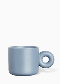 Blue Candle Mug - SOFT WOOL & WHITE FLOWERS