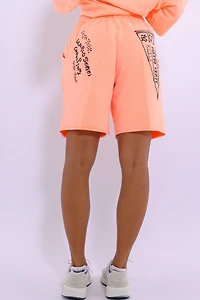 New York MC Logo Shorts - Elastic Waist, Contemporary Graphic Design, Made Korea, 100% Cotton