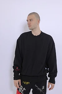 Slashed Mock Double Layer Sweatshirt