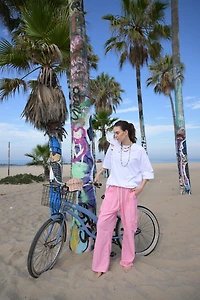 Pink Woven Utility Pants