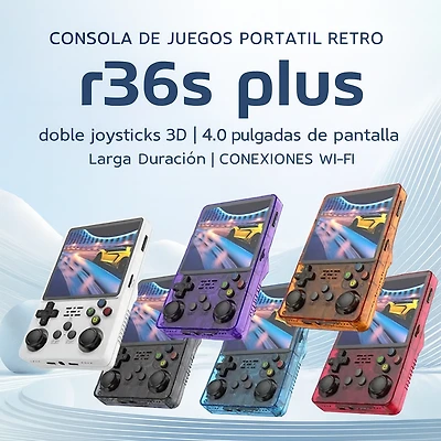 R36S Plus Retro Handheld Game Console – 4" Screen, Dual Joysticks, Wi-Fi
