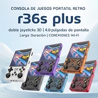 R36S Plus Retro Handheld Game Console – 4" Screen, Dual Joysticks, Wi-Fi