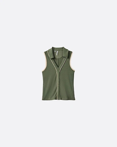 Sip And Sea Moveknit Sleeveless Polo