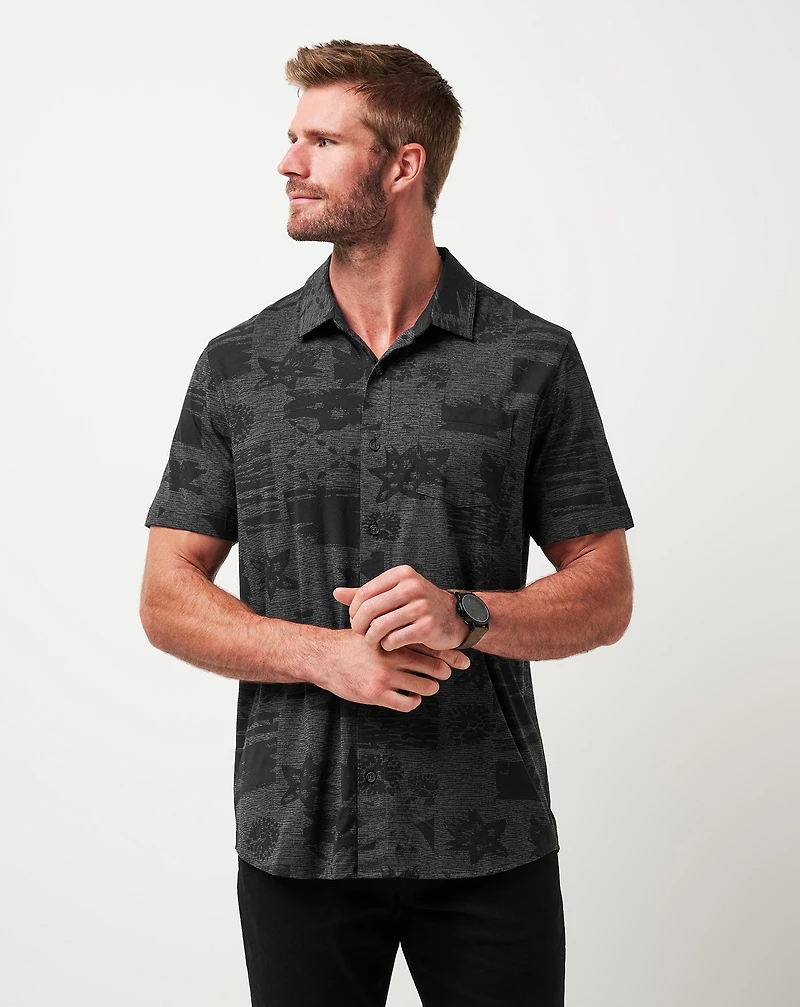 Knit Gravitation Button-Up