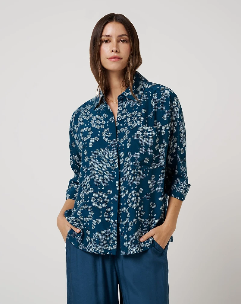 Savanna Printed Button-Up