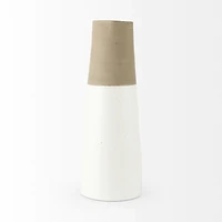 Garand Large 18.8H Two-toned White Natural Ceramic Jug