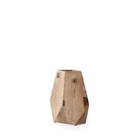 Allen IV Short Natural Brown Wood Oval Vase