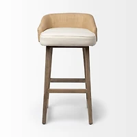 Monmouth Cream Fabric | Brown Wood | Bar Stool