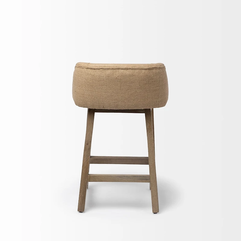 Monmouth Cream Fabric | Brown Wood | Counter Stool