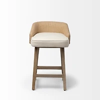 Monmouth Cream Fabric | Brown Wood | Bar Stool