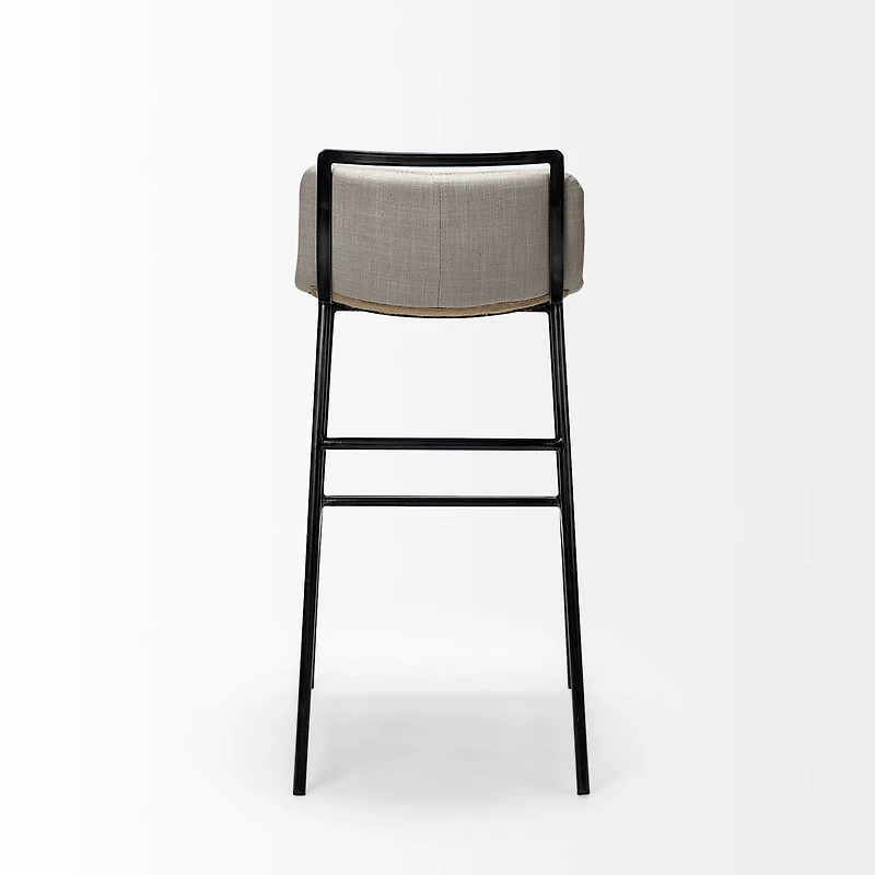 Kavalan 33.5" Total Height Beige Upholstered Seat Gray Metal Frame Counter Stool