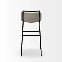 Kavalan 33.5" Total Height Beige Upholstered Seat Gray Metal Frame Counter Stool