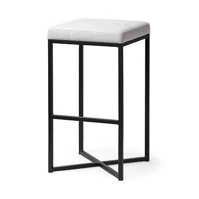 Frodo White Fabric Bar Stool