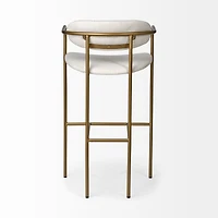 Parker Seat Height Cream Fabric Seat Gold Metal Bar Stool