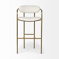 Parker Seat Height Cream Fabric Seat Gold Metal Bar Stool