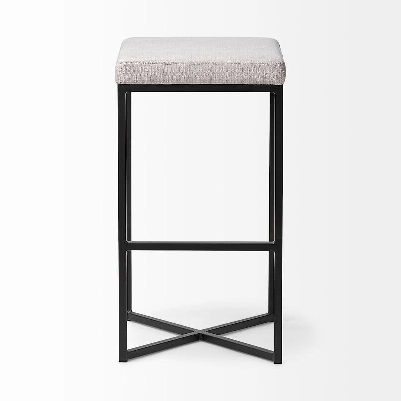 Frodo White Fabric Bar Stool