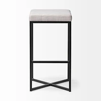 Frodo White Fabric Bar Stool