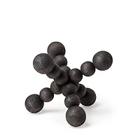 Carollan I (Small) 7L x 7W Black Geometric Wood Ball Jack