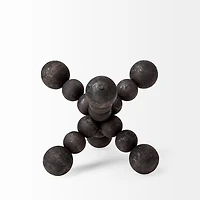 Carollan I (Small) 7L x 7W Black Geometric Wood Ball Jack
