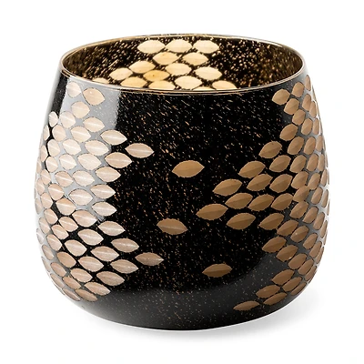 Mojave Large Black and Gold Detail Glass Vase