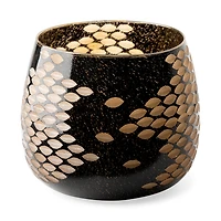 Mojave Large Black and Gold Detail Glass Vase